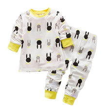 New Baby Kids Girl Boy Tracksuit Bunny Rabbit Cotton Pajamas Underwear Suit 0-7 Y Y2 J4U66