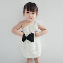 New Baby Kids One Shoulder Lace Dress Toddler Girls One Piece Dresses Bow-knot  J4U66
