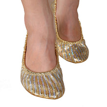 Belly Dance Adult Shoes Slippers Flat Heel Ballerina Leather Sole J4U66
