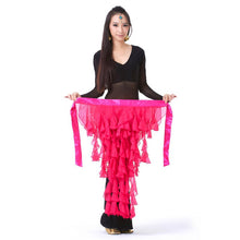 New Belly Dance Costume Tassel Wrap Belt Chain Skirts Chiffon Hip Scarf Tribal Waves J4U66