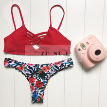 bikinis set sexy high neck swimsuit push up bikini swimwear women bandage biquini bathing suit J4U66