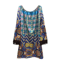 New Bohemian Elegant Dress Slash Neck Beach European Style Sexy Women Dress Clothing H86 J4U66