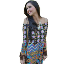 New Bohemian Elegant Dress Slash Neck Beach European Style Sexy Women Dress Clothing H86 J4U66