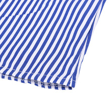 Casual Loose Long Sleeve Tops Street Femme Blusas Cotton Tops White & Blue Women Striped Shirts J4U66