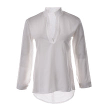 Casual White Black Women Blouse Ladies Solid Elegant V-neck Blouses Long Sleeve OL Office Shirt Plus Size J4U66