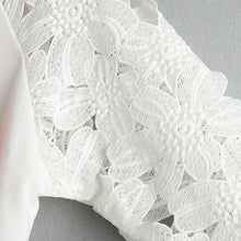 casual women round neck sweatshirts lace hollow out pullovers loose bottom plus size J4U66