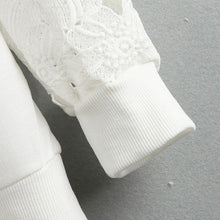 Casual Round Neck Sweatshirts Lace Hollow Out Pullovers Loose Bottom Plus Size J4U66