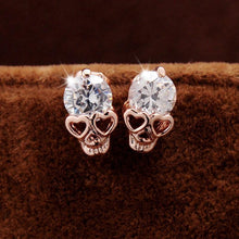 Charm Vintage Stud Earrings Women Gold Plated Skull Stud Earrings Jewery J4U66