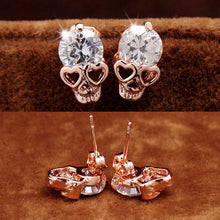Charm Vintage Stud Earrings Women Gold Plated Skull Stud Earrings Jewery J4U66