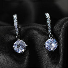 Charm Zircon Crystal Drop Earrings Chic Shining Rhinestone Dangle Earings For Women Gold,Silver color J4U66