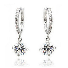 Charm Zircon Crystal Drop Earrings Chic Shining Rhinestone Dangle Earings For Women Gold,Silver color J4U66
