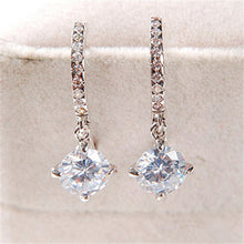 Charm Zircon Crystal Drop Earrings Chic Shining Rhinestone Dangle Earings For Women Gold,Silver color J4U66