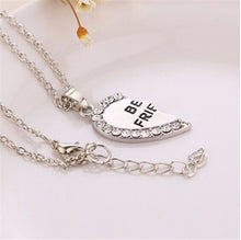Charming Splice Heart Pendant Best Friend Letter Necklace Women Gifts Pick Jewelry Sliver Gold Color  J4U66