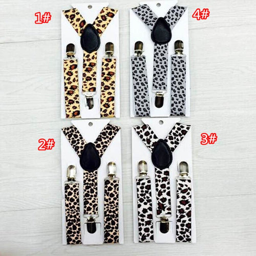 Children Kids Boy Girls Clip-on Leopard Suspenders Elastic Adjustable Braces PY1 P18 J4U66