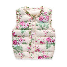 children outerwearcoats flowers printed vest kids windbreaker jacket cotton coats children warm vest J4U66