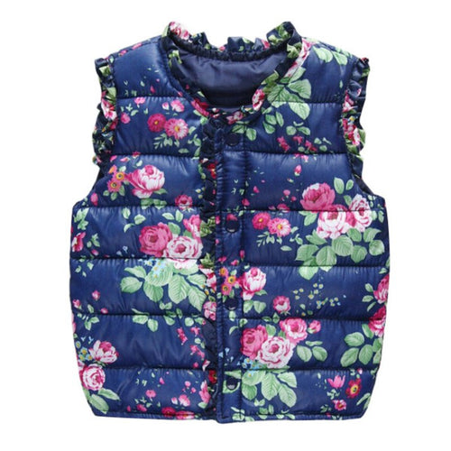children outerwearcoats flowers printed vest kids windbreaker jacket cotton coats children warm vest J4U66