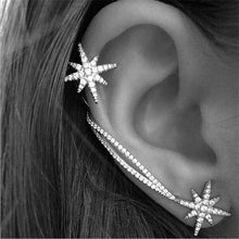 Classic Rhinestone Star Ear Cuff Trendy Personality Luxury Clip Earrings For Women Jewelry  J4U66