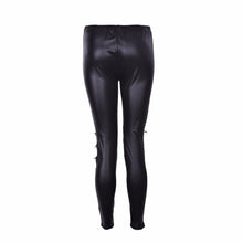Classical Sexy Zipper Bright Stretch Leggings Pants Skinny Black J4U66