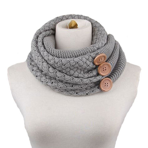 Design Fashion Scarf Women Warm Wool Blend Two Circle Cable Knit Cowl Neck Scarf Shawl cachecol  J4U66