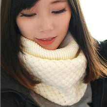 Design Fashion Scarf Women Warm Wool Blend Two Circle Cable Knit Cowl Neck Scarf Shawl cachecol  J4U66