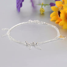 Double Chain Leaf Anklet Women Chain Ankle Bracelet Foot Jewelry for women lady's Barefoot Beach Gift J4U66