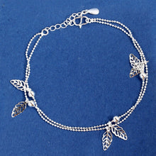 Double Chain Leaf Anklet Women Chain Ankle Bracelet Foot Jewelry for women lady's Barefoot Beach Gift J4U66