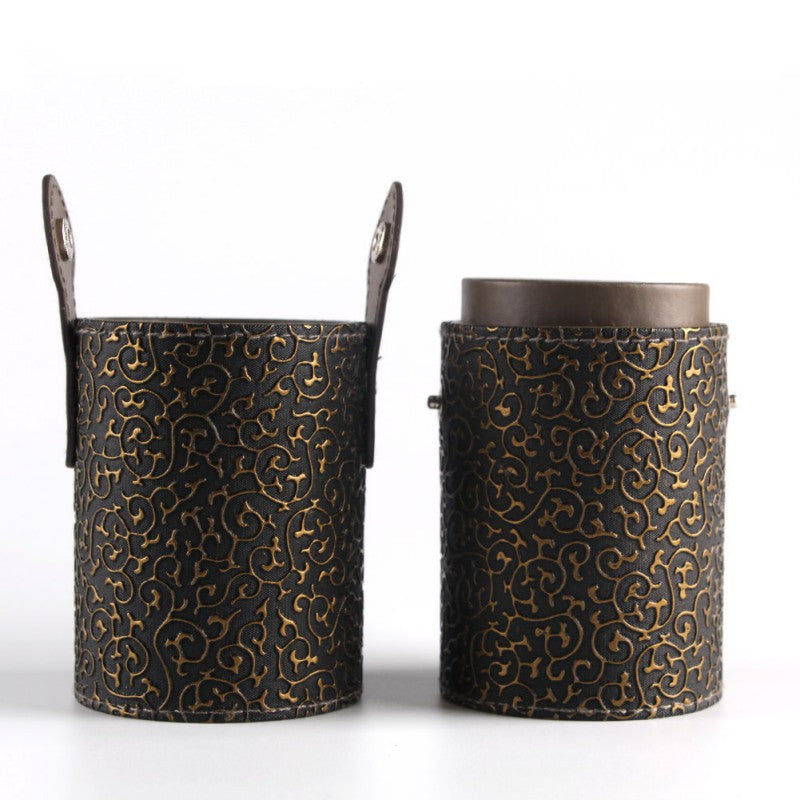 Empty Portable Makeup Brush Round Pen Holder Cosmetic Tool PU Leather Cup Container Solid Colors 6 Optional Case L4 J4U66