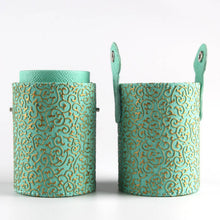 empty portable makeup brush round pen holdercosmetic tool pu leathercup container solid colors J4U66