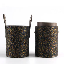 empty portable makeup brush round pen holdercosmetic tool pu leathercup container solid colors J4U66