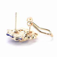 Women Lady Crystal Rhinestone Flower Rose Ear Stud Earrings Jewelry FOUK J4U66