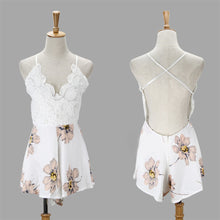 Shorts Women Jumpsuit Sexy Floral Cross Backless Strap V Neck Rompers Overalls For Women J4U66