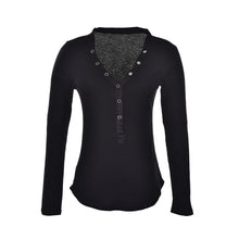 Women Long Sleeve Thin Casual Top shirts V Neck Blouse Tops J4U66