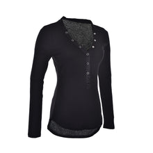 Women Long Sleeve Thin Casual Top shirts V Neck Blouse Tops J4U66