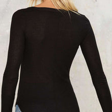 Women Long Sleeve Thin Casual Top shirts V Neck Blouse Tops J4U66