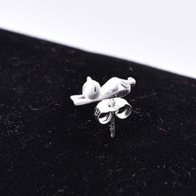 Silver Color Cat Stud Earrings Animal Earrings Jewelry For Women Statement Earrings Gifts  J4U66