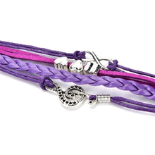 Love Heart Infinity Leather Bracelets & Bangles Weave Braided Multicolor Women bracelet J4U66