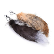 Charm Pendant Large Faux Fox Fur Tail Keychain Fur Key Ring For Women Ladies Girls Handbag Hanging 2 Colors J4U66