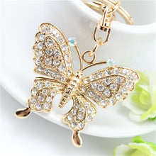 s Women Jewelry Gifts Charm Women Rhinestone Butterfly Key Chain Keyrings For Women  J4U66