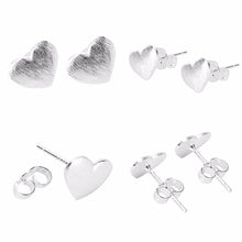 Jewelry Unique Heart Shape Sliver Plated Alloy Stud Earring FT J4U66