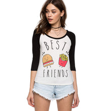 Europe Trendy Hamburg printed color shirt three quarter sleeved Women T-shirt J4U66