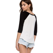 Europe Trendy Hamburg printed color shirt three quarter sleeved Women T-shirt J4U66