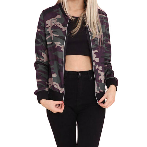 Camouflage Military Jacket Women Denim Camo Jackets jaqueta feminina Army Green Coats J4U66