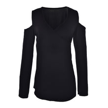 Women Sexy Bodycon Off Shoulder Casual Tops Long Sleeve Sexy V Neck Tee Shirts Blusas Femininas Plus Size J4U66