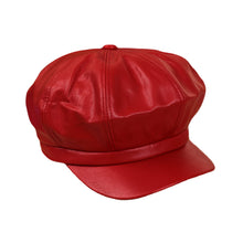 hats for women beret hat pu leathercasualcolorcap ladies beret cap beanie hat black red camel J4U66