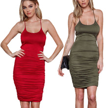 Fashion Women Sexy Lace Bandage Elastic High Waist Sleeveless Stripe Party Short Mini Buttocks Dress  J4U66