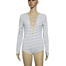 Fashion Womens Sexy Jumpsuit Bandage Beach Bodysuit Striped Short Playsuit Sexy Rompers Overalls Plus Size J4U66