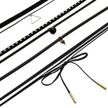 4pcs jewelry black leather bow Tassel choker DIY necklace gift for women girl J4U66