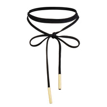 4pcs jewelry black leather bow Tassel choker DIY necklace gift for women girl J4U66