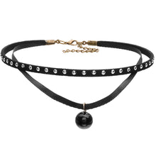 4pcs jewelry black leather bow Tassel choker DIY necklace gift for women girl J4U66