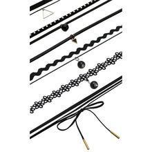 6 pcs vintage Retro Black Velvet Lace Triangle Choker Necklace Women Gothic Chocker Collares J4U66